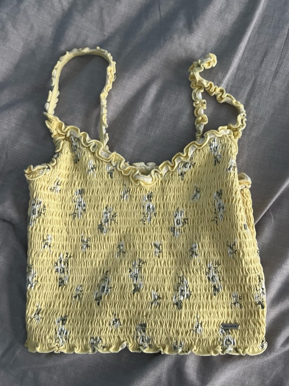 Hollister Yellow Smocked Floral Cami